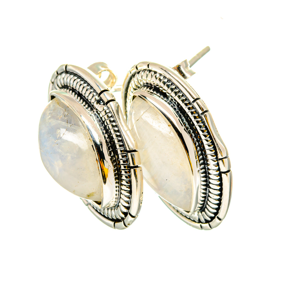 Rainbow Moonstone Earrings handcrafted by Ana Silver Co - EARR420300