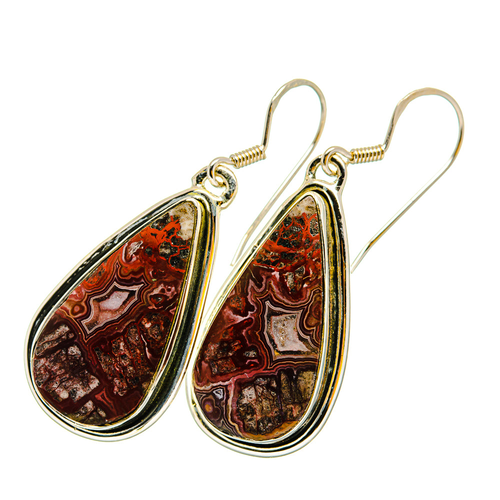 Crazy Lace Agate Earrings handcrafted by Ana Silver Co - EARR420302