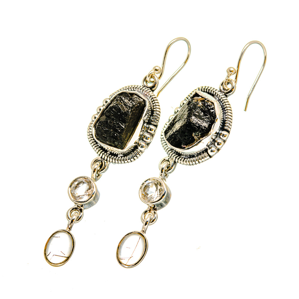 Black Tourmaline Earrings handcrafted by Ana Silver Co - EARR420303