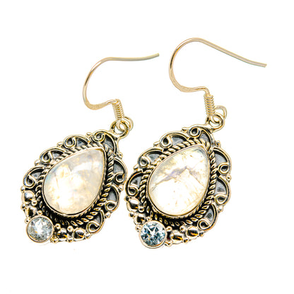 Rainbow Moonstone Earrings handcrafted by Ana Silver Co - EARR420307