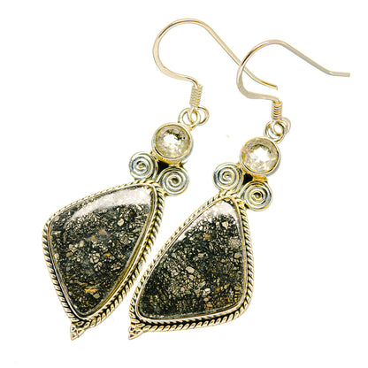 Pyrite Agate Earrings handcrafted by Ana Silver Co - EARR420318
