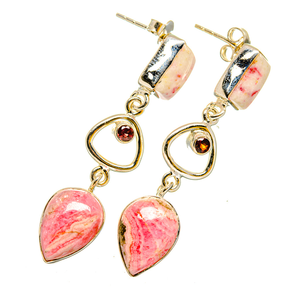 Rhodochrosite Earrings handcrafted by Ana Silver Co - EARR420321