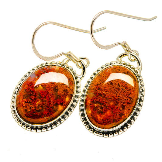 Indonesian Plume Agate Earrings handcrafted by Ana Silver Co - EARR420328