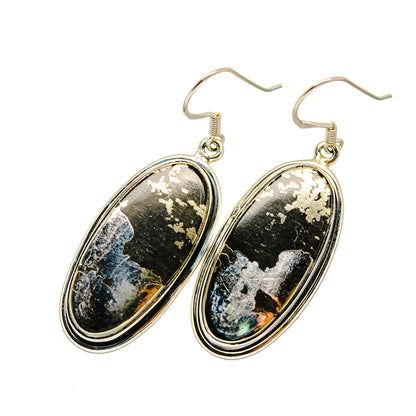 Pyrite In Black Onyx Earrings handcrafted by Ana Silver Co - EARR420337