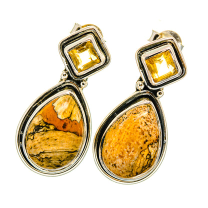 Picture Jasper Earrings handcrafted by Ana Silver Co - EARR420346