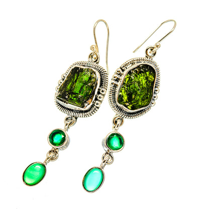 Chrome Diopside Earrings handcrafted by Ana Silver Co - EARR420364