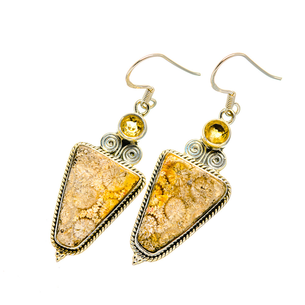 Fossil Coral Earrings handcrafted by Ana Silver Co - EARR420370