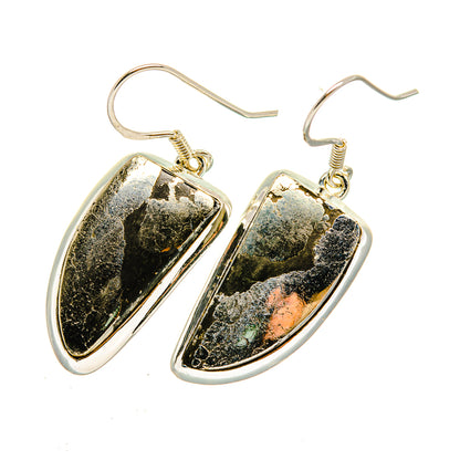 Pyrite Agate Earrings handcrafted by Ana Silver Co - EARR420379