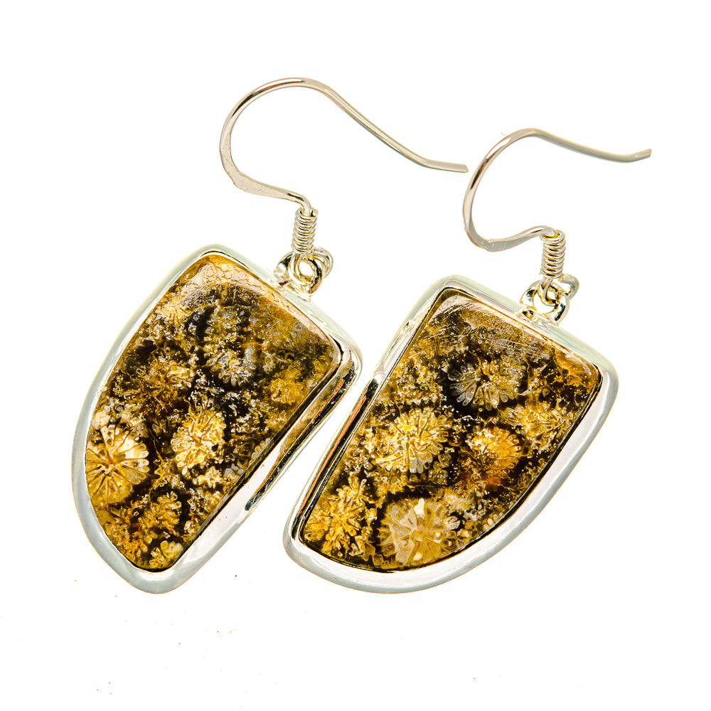 Fossil Coral Earrings handcrafted by Ana Silver Co - EARR420381