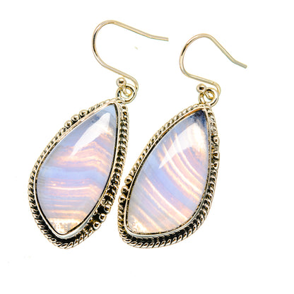 Blue Lace Agate Earrings handcrafted by Ana Silver Co - EARR420394