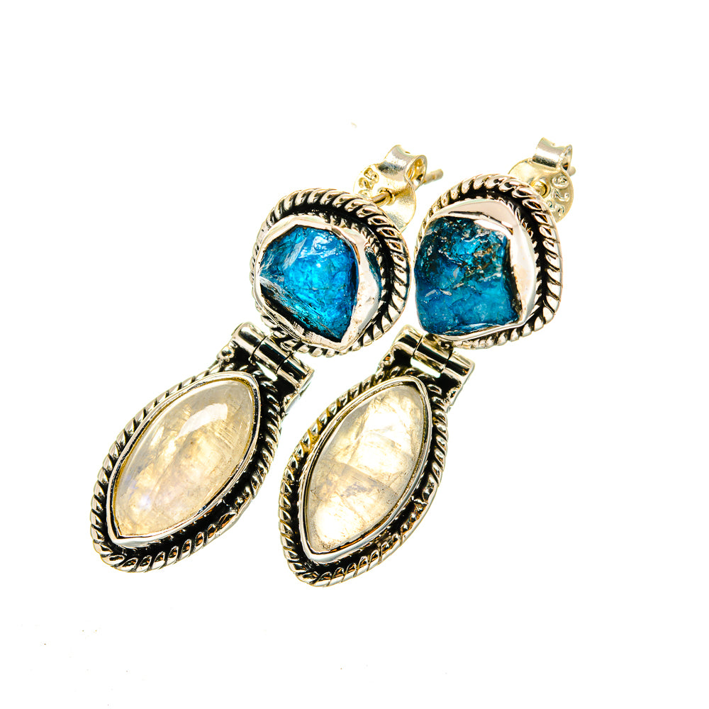 Rainbow Moonstone Earrings handcrafted by Ana Silver Co - EARR420400