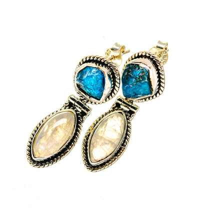 Rainbow Moonstone Earrings handcrafted by Ana Silver Co - EARR420400