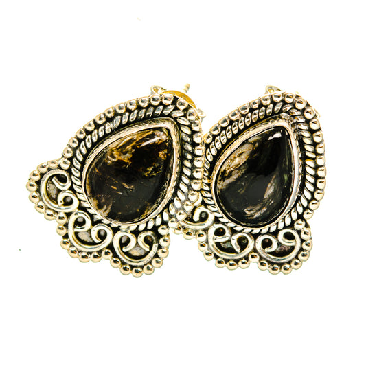 Golden Seraphinite Earrings handcrafted by Ana Silver Co - EARR420407
