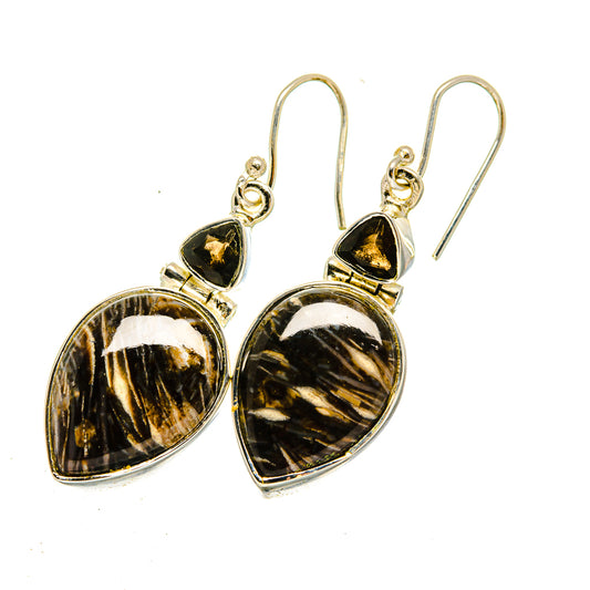 Golden Seraphinite Earrings handcrafted by Ana Silver Co - EARR420425