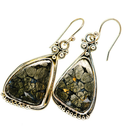 Pyrite Agate Earrings handcrafted by Ana Silver Co - EARR420428