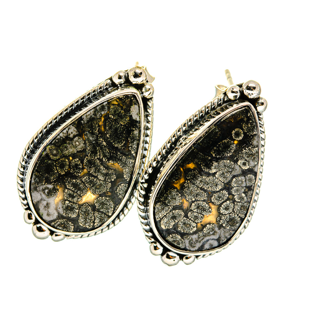 Pyrite Agate Earrings handcrafted by Ana Silver Co - EARR420435