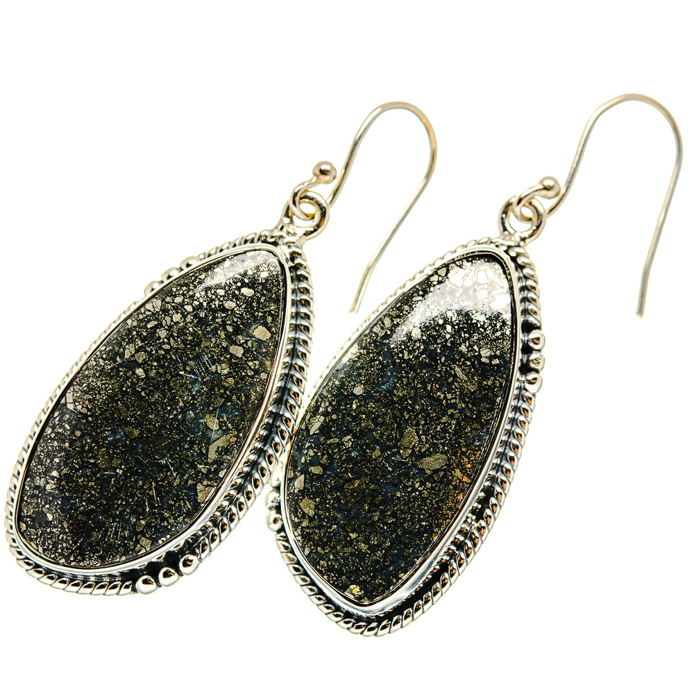 Pyrite Agate Earrings handcrafted by Ana Silver Co - EARR420438