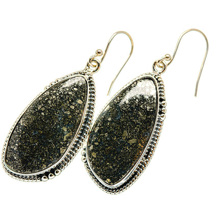 Pyrite Agate Earrings handcrafted by Ana Silver Co - EARR420438
