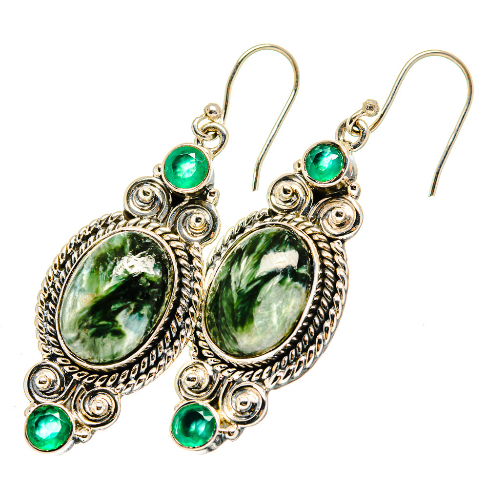 Seraphinite Earrings handcrafted by Ana Silver Co - EARR420440