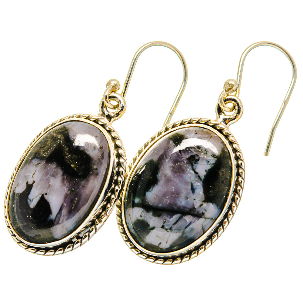 Gabbro Stone Earrings handcrafted by Ana Silver Co - EARR420453 - Photo 2