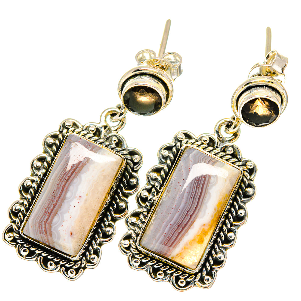 Botswana Agate Earrings handcrafted by Ana Silver Co - EARR420459