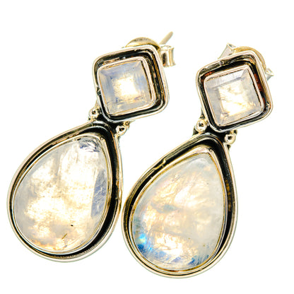 Rainbow Moonstone Earrings handcrafted by Ana Silver Co - EARR420473