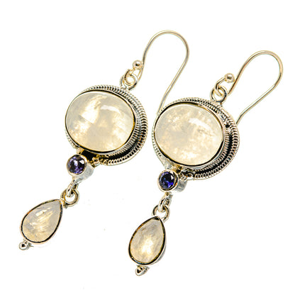 Rainbow Moonstone Earrings handcrafted by Ana Silver Co - EARR420477