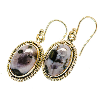 Gabbro Stone Earrings handcrafted by Ana Silver Co - EARR420495 - Photo 2