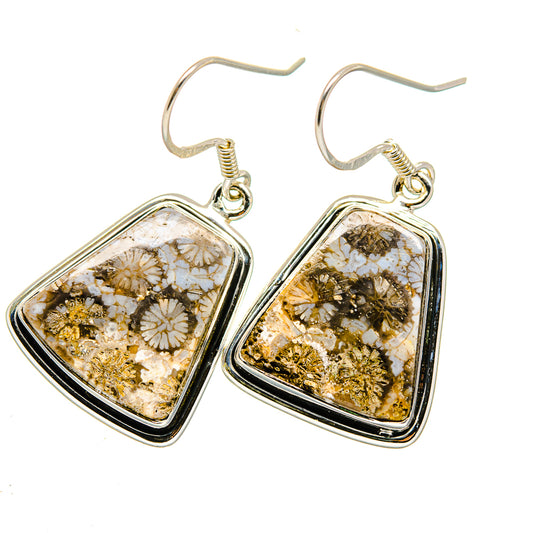 Fossil Coral Earrings handcrafted by Ana Silver Co - EARR420532