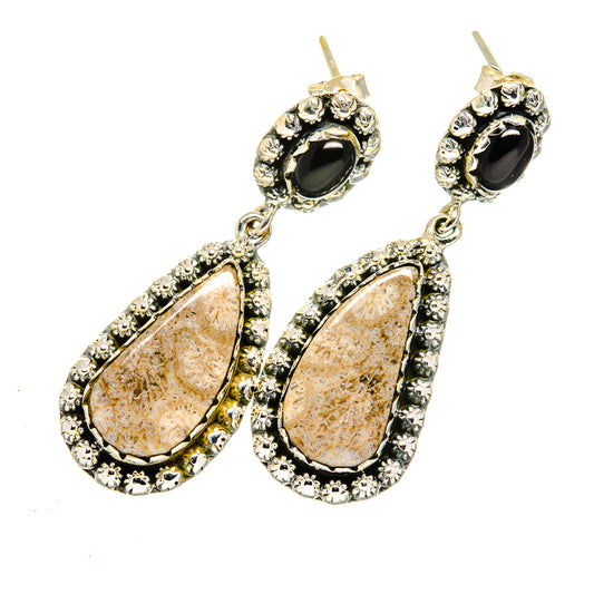 Fossil Coral Earrings handcrafted by Ana Silver Co - EARR420537