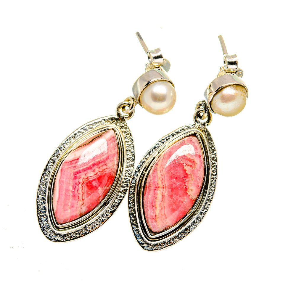 Rhodochrosite Earrings handcrafted by Ana Silver Co - EARR420557