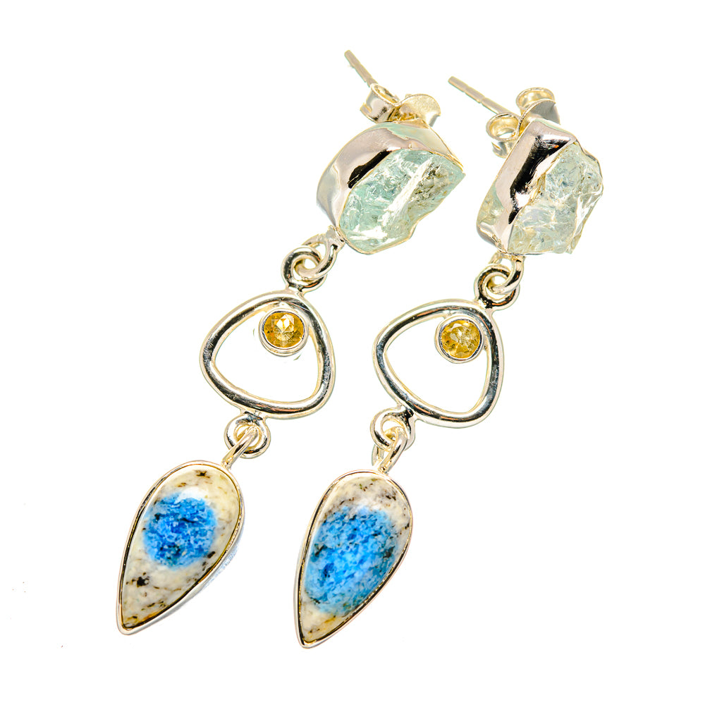 K2 Blue Azurite Earrings handcrafted by Ana Silver Co - EARR420558