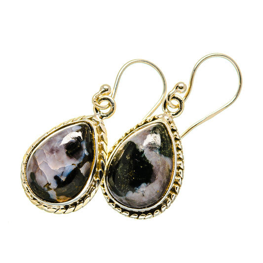 Gabbro Stone Earrings handcrafted by Ana Silver Co - EARR420560 - Photo 2