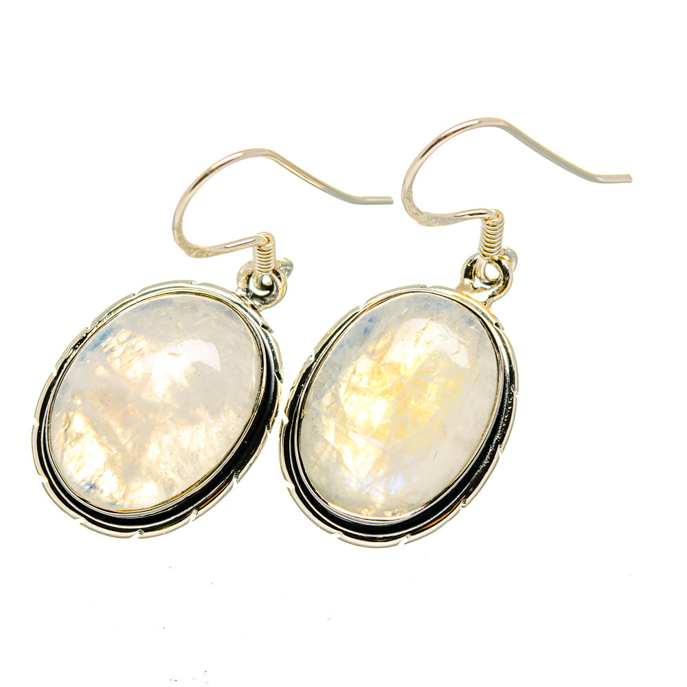 Rainbow Moonstone Earrings handcrafted by Ana Silver Co - EARR420565