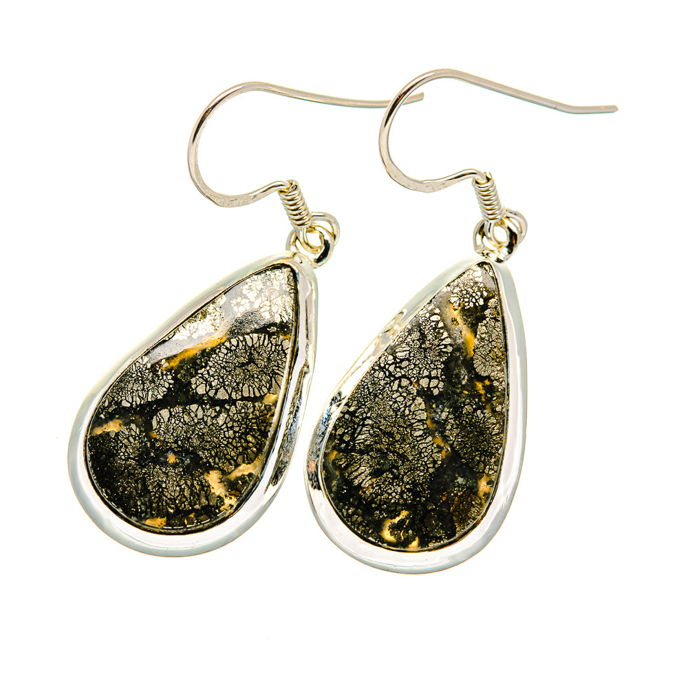 Pyrite Agate Earrings handcrafted by Ana Silver Co - EARR420571