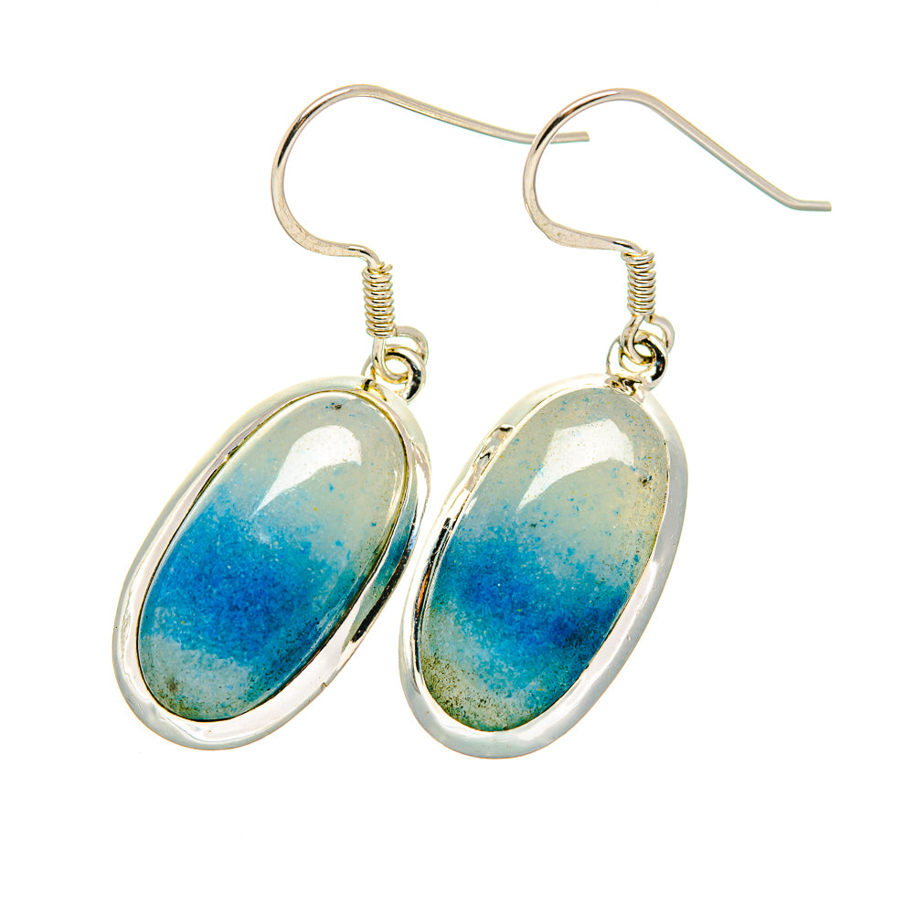 Blue Agate Earrings handcrafted by Ana Silver Co - EARR420573