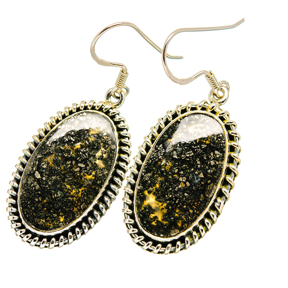 Pyrite Agate Earrings handcrafted by Ana Silver Co - EARR420582