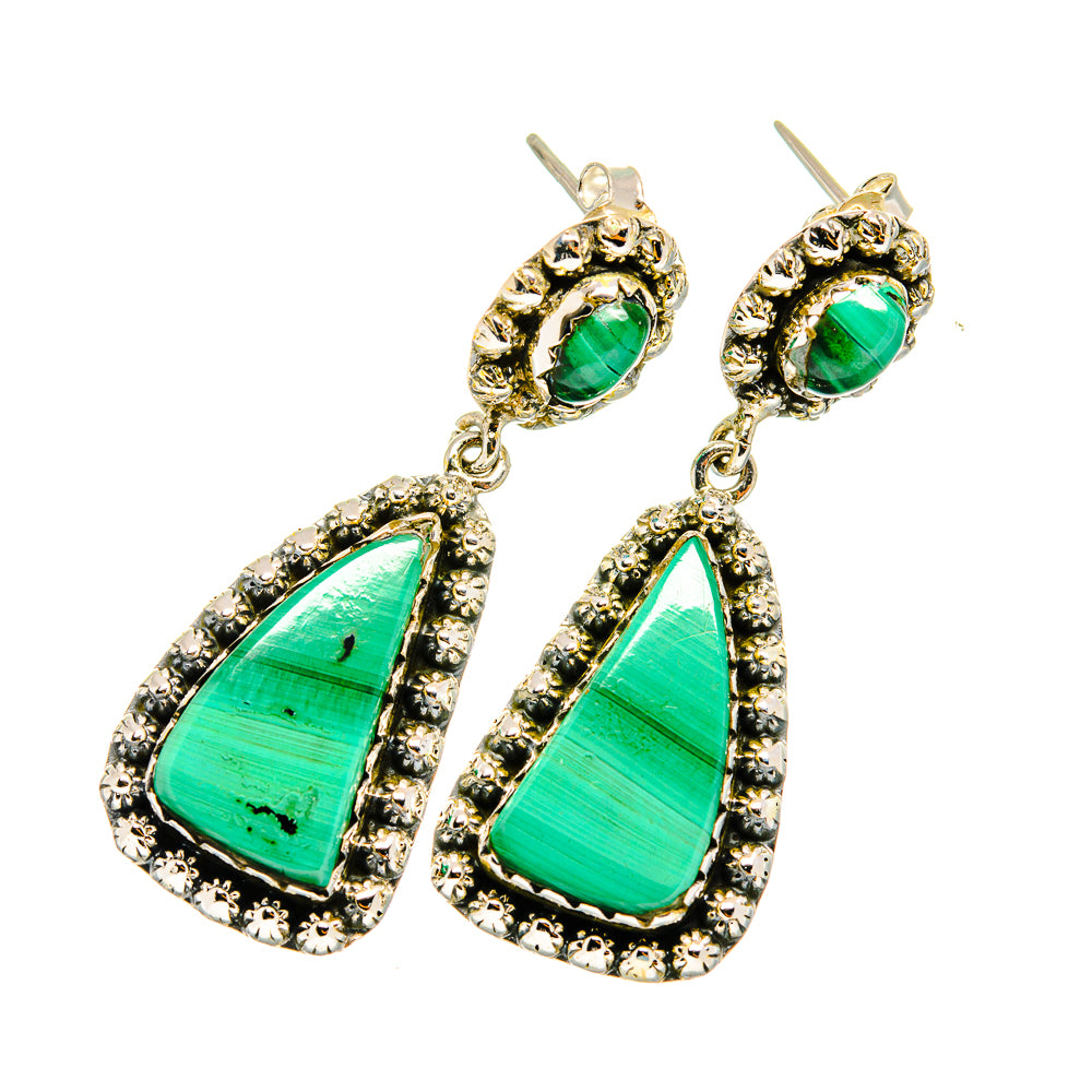 Malachite Earrings handcrafted by Ana Silver Co - EARR420596