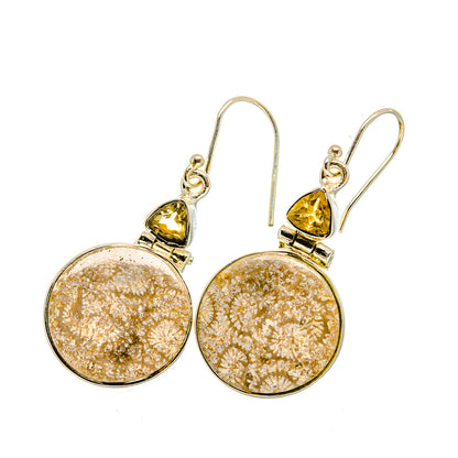 Fossil Coral Earrings handcrafted by Ana Silver Co - EARR420601