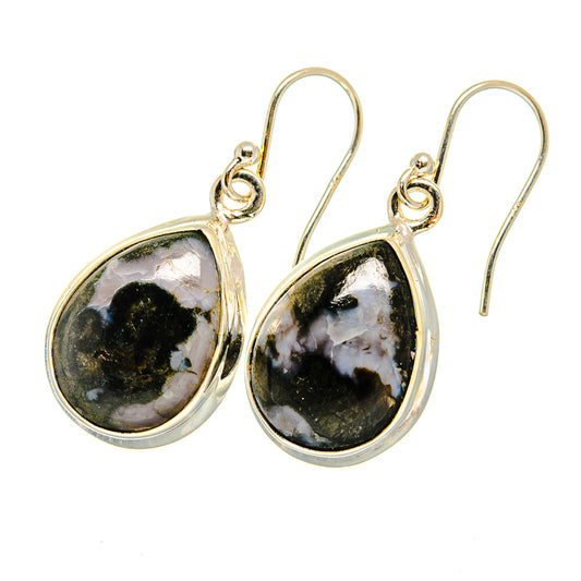 Gabbro Stone Earrings handcrafted by Ana Silver Co - EARR420604 - Photo 2