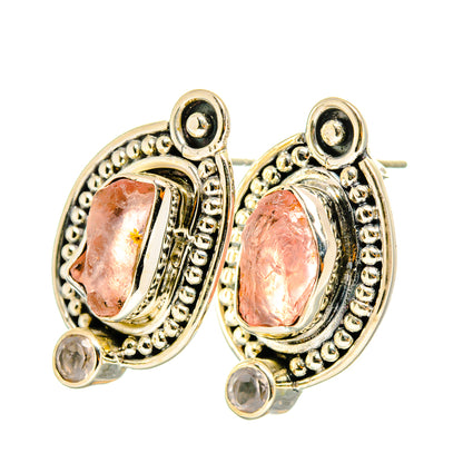 Rose Quartz Earrings handcrafted by Ana Silver Co - EARR420610