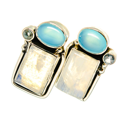 Rainbow Moonstone Earrings handcrafted by Ana Silver Co - EARR420614