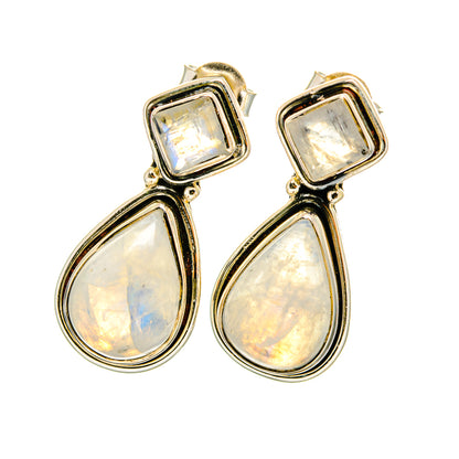 Rainbow Moonstone Earrings handcrafted by Ana Silver Co - EARR420619