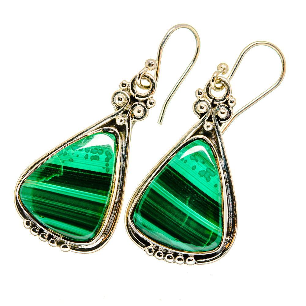 Malachite Earrings handcrafted by Ana Silver Co - EARR420621