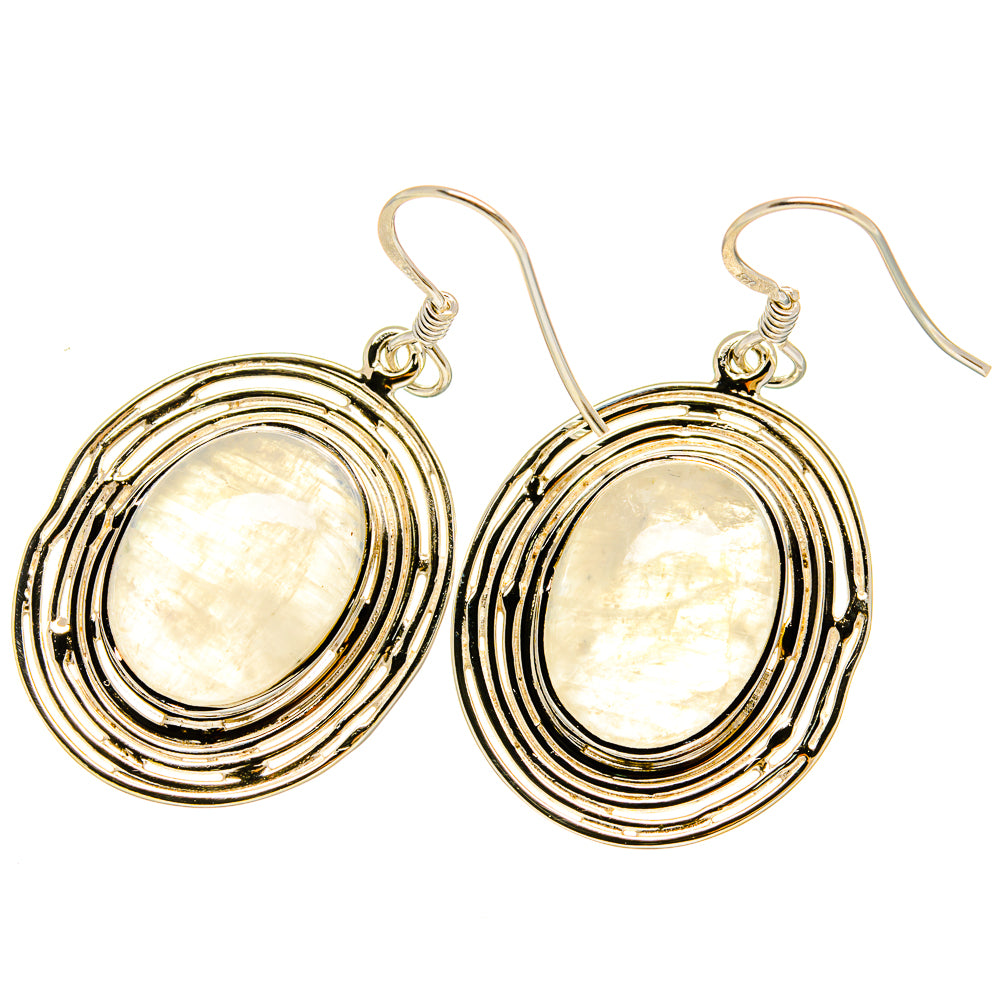 Rainbow Moonstone Earrings handcrafted by Ana Silver Co - EARR420657
