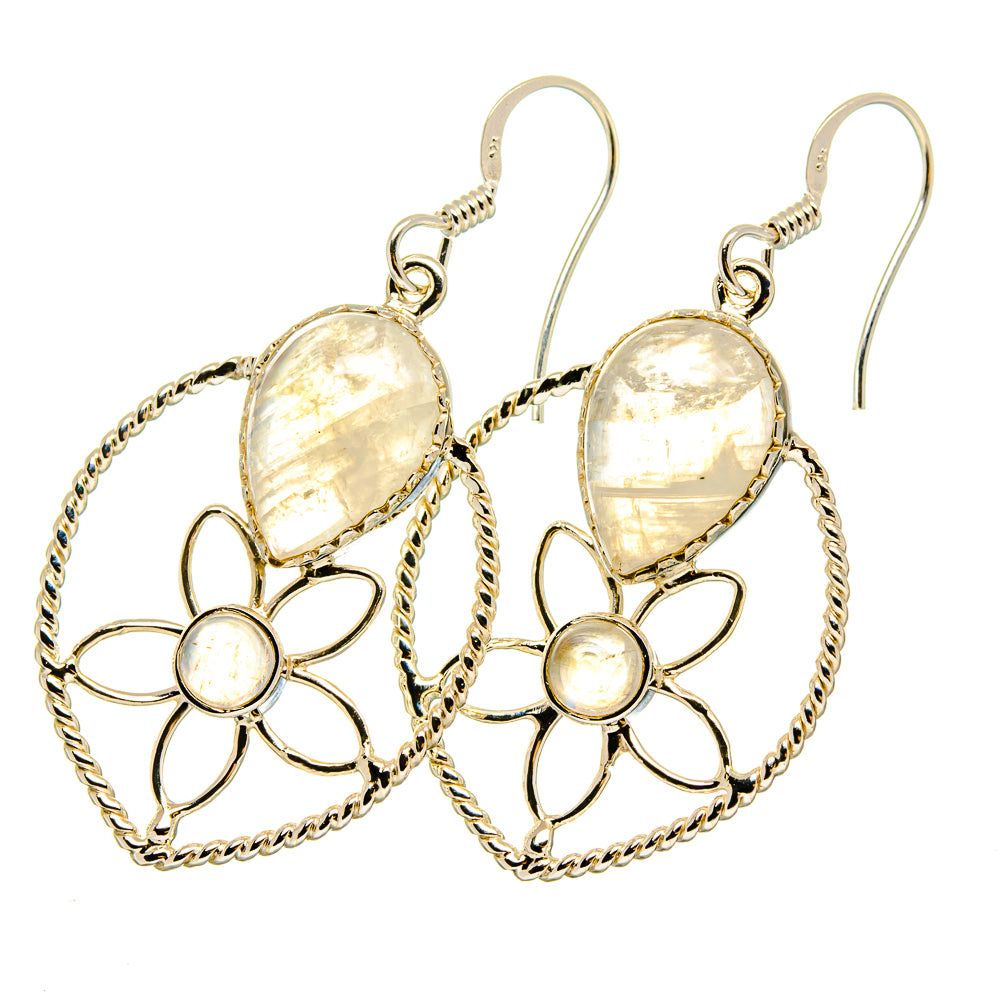 Rainbow Moonstone Earrings handcrafted by Ana Silver Co - EARR420663