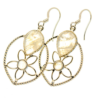 Rainbow Moonstone Earrings handcrafted by Ana Silver Co - EARR420663