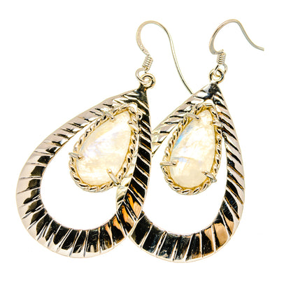 Rainbow Moonstone Earrings handcrafted by Ana Silver Co - EARR420666