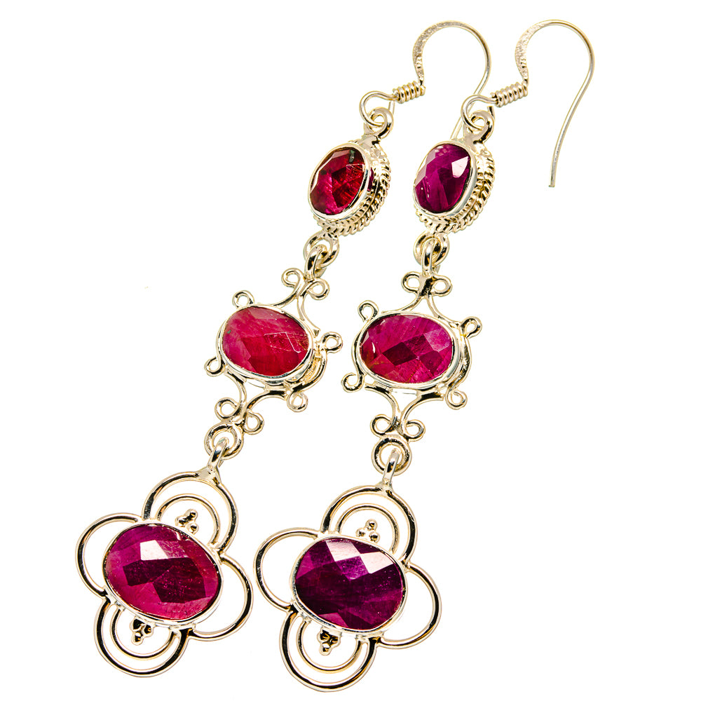 Ruby Earrings handcrafted by Ana Silver Co - EARR420674