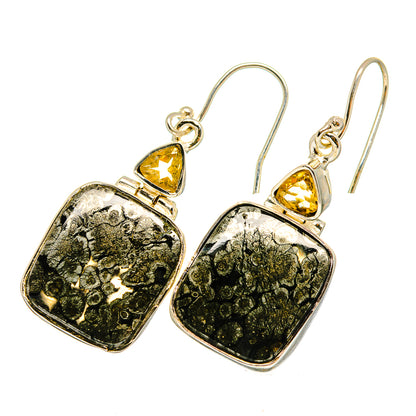 Pyrite Agate Earrings handcrafted by Ana Silver Co - EARR420685